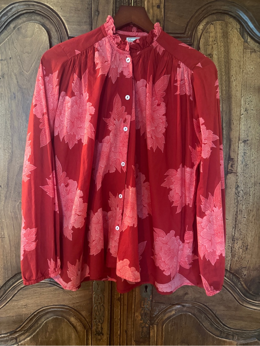 Mille Red & Pink Floral Button-Down Blouse - Women's  Top